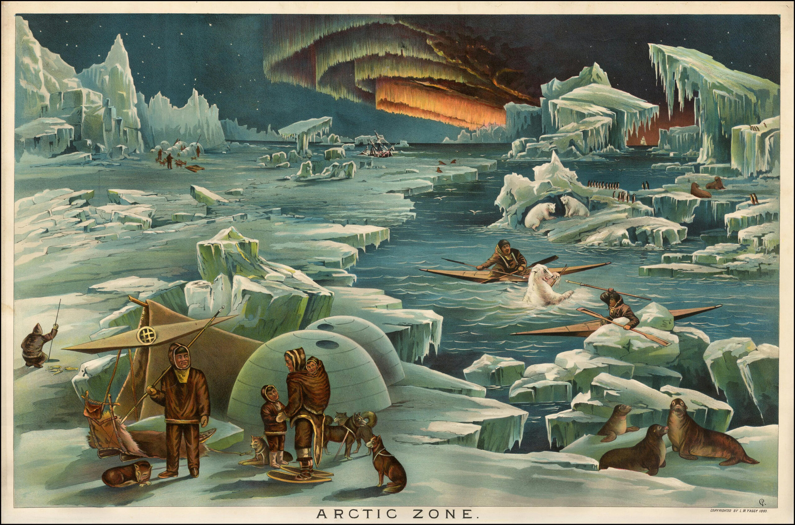 Den arktiske zone (litografi: Levi W. Yaggy, 1893)
