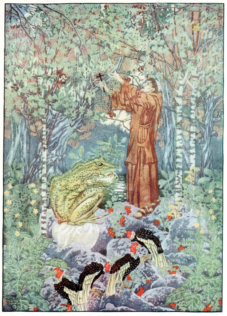 Den kristne præst og den forheksede Helga i 'Dynd-Kongens Datter' (Dugald Stewart Walker, 1914)