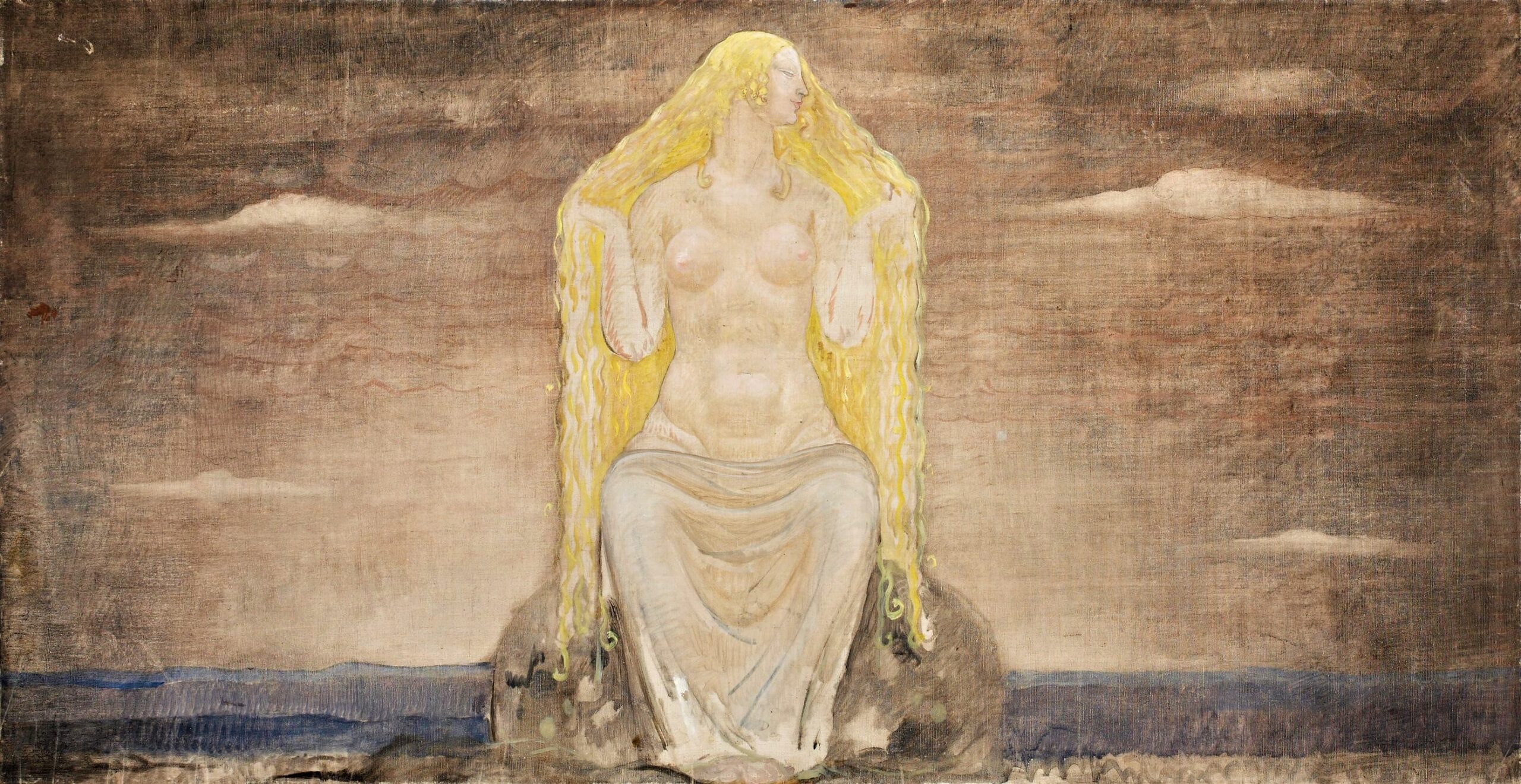 Det er vane-gudinden Freja, der lærer aserne trolddomskunsten sejd (John Baur, omkr. 1900)