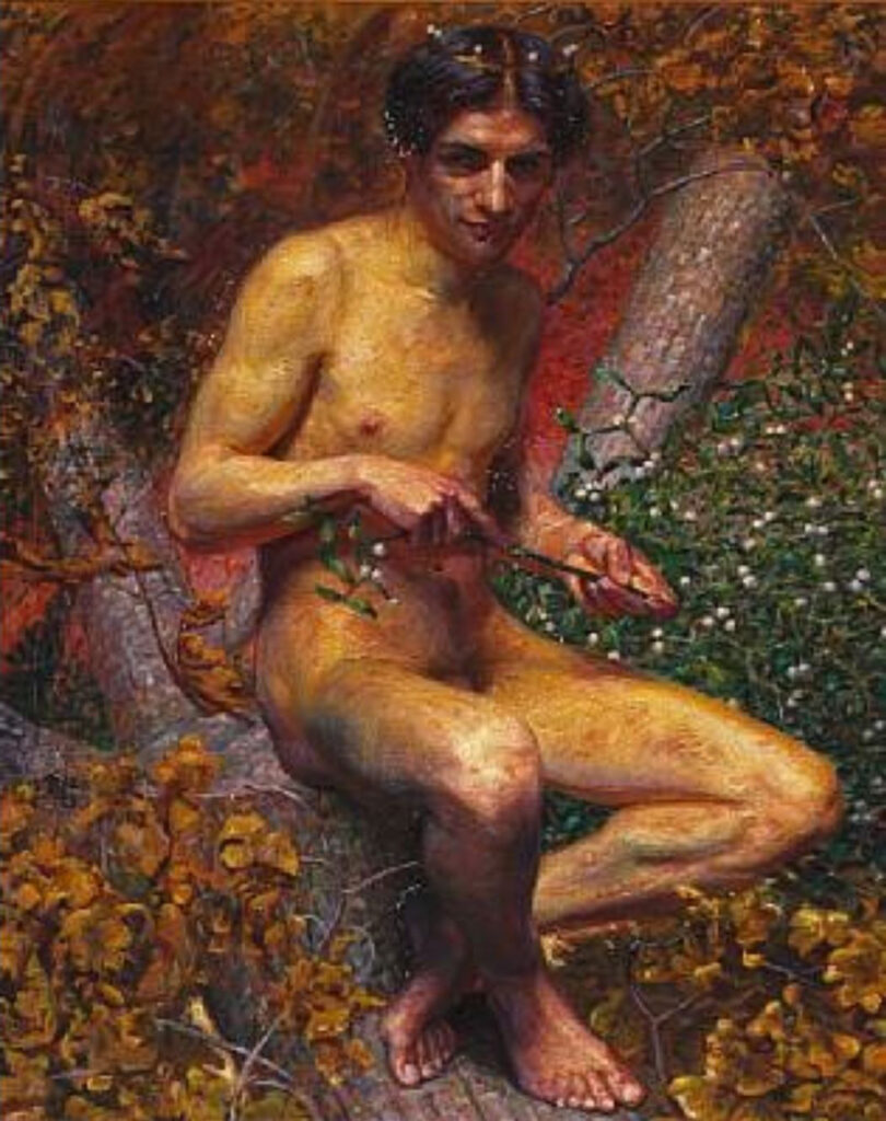 Kristian Zahrtmann: Loke (1912). Listen lyser ud af tricksterens øjne på dette maleri