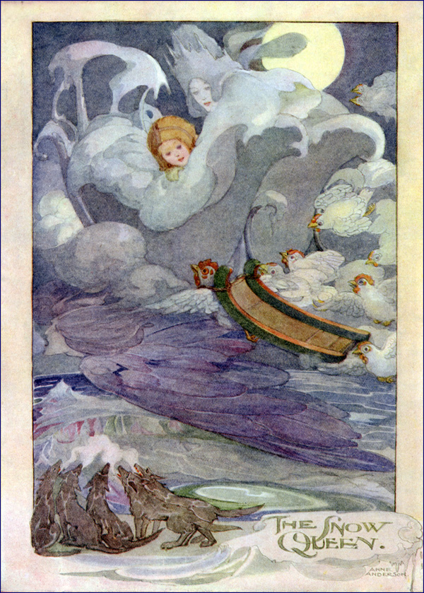 Titelside til H.C. Andersens 'Sneedronningen' (Anne Anderson, 1874-1930)