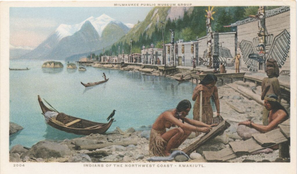 Kvakiutl-folket fra den nordamerikanske stillehavskyst (New York Public Library's Digital Library, efter 1898)